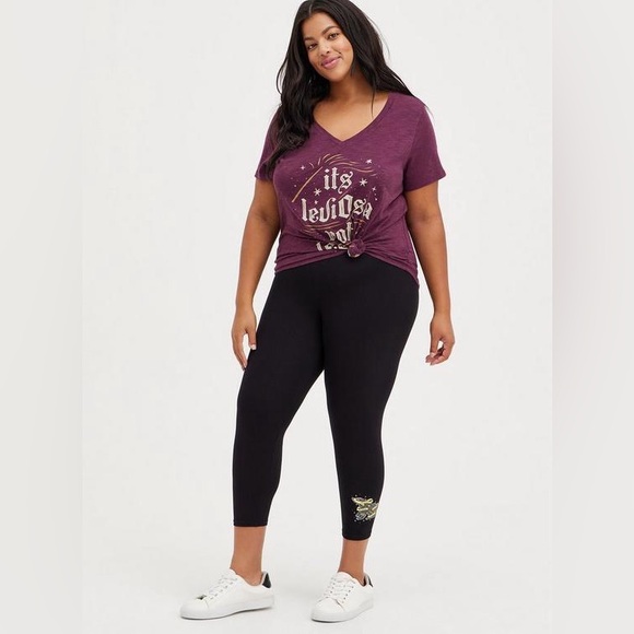 Torrid Black Harry Potter Hufflepuff Cropped Leggings - New - Size 3 (22/24) - Picture 1 of 7